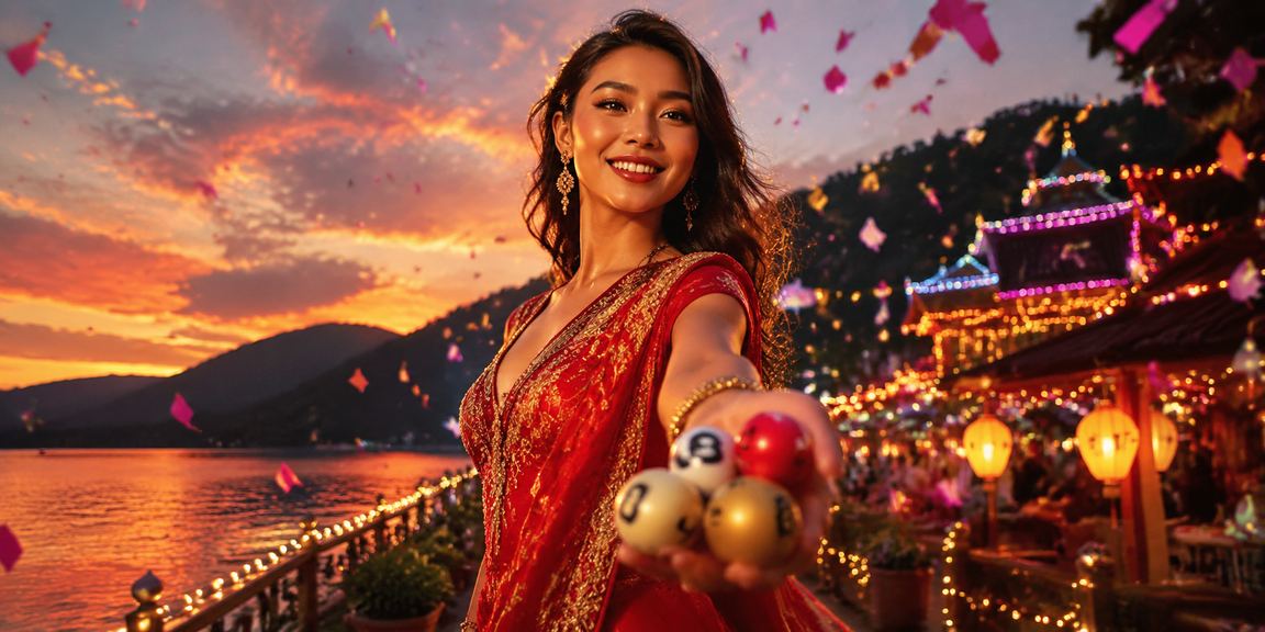Pemain menggunakan aplikasi casino di pasar malam yang meriah