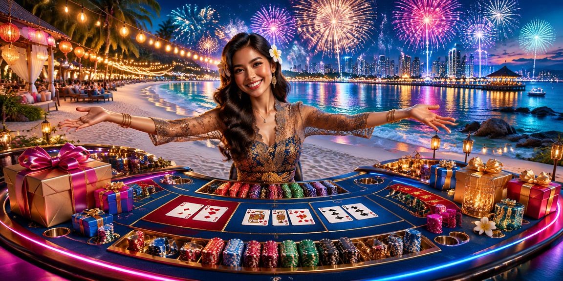 Pemain baccarat menikmati permainan kasino di tepi pantai yang santai