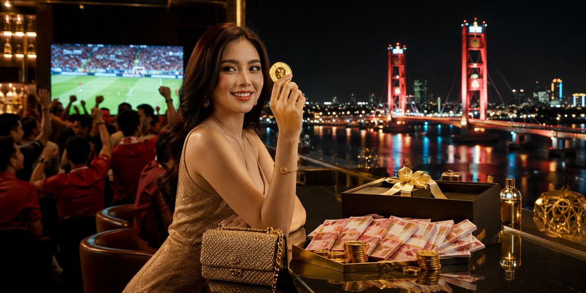 Model memperlihatkan pengalaman taruhan online di layar seluler